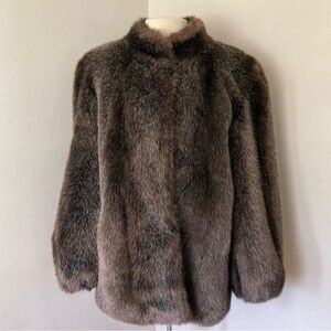 Hillmoor New York Elegant Faux Fur Coat